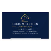 Carte De Visite Magnétique Construction bâtiment Marine Blue Gold (devant)