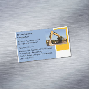 Carte De Visite Magnétique Construction de l'entrepreneur en construction d'u