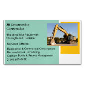 Carte De Visite Magnétique Construction de l'entrepreneur en construction d'u (devant)