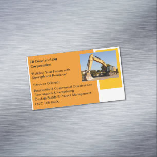 Carte De Visite Magnétique Construction de l'entrepreneur en construction d'u