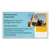 Carte De Visite Magnétique Construction de l'entrepreneur en construction d'u (devant)