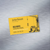 Carte De Visite Magnétique Construction Moderne | Conception Yellow & Crane (In Situ)