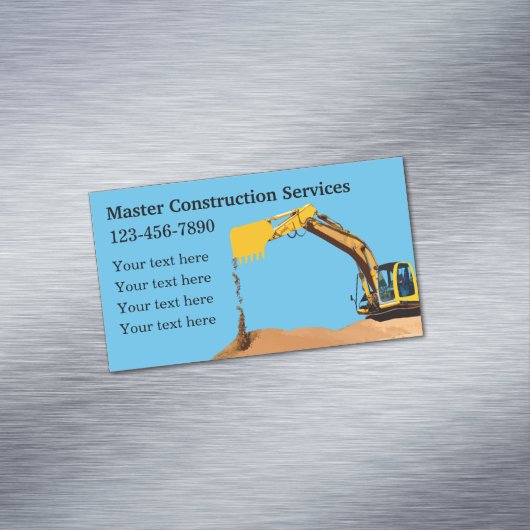 Carte De Visite Magnétique Construction Services de déplacement terrestre (In Situ)