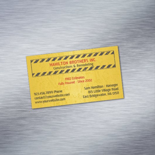 Carte De Visite Magnétique Constructions Handyman (In Situ)