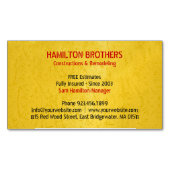 Carte De Visite Magnétique Constructions Handyman (devant)