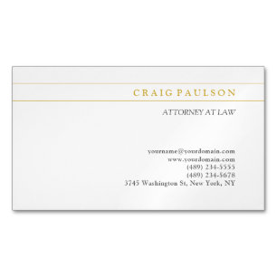 Carte De Visite Magnétique Consultant en droit avocat profession libérale Or 