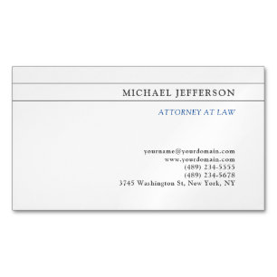 Carte De Visite Magnétique Consultant juridique noir et blanc Profession