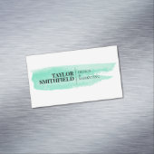 Carte De Visite Magnétique Contour simple et moderne de l'aquarelle (In Situ)