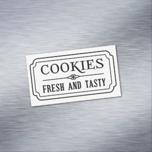 Carte De Visite Magnétique Cookies Vintage Frais et Savoureux Design de Boula