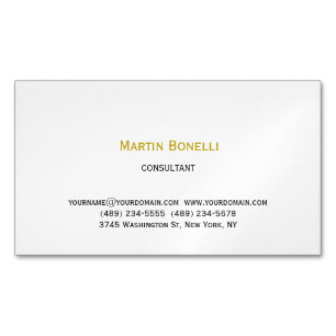 Carte De Visite Magnétique Couleur or Unique Classique Simple Minimaliste