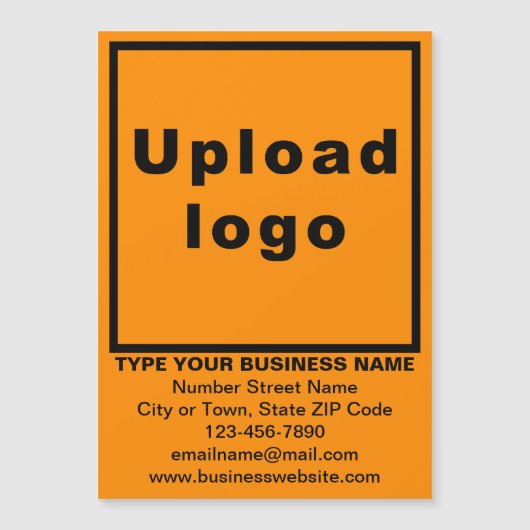 Carte de visite magnétique couleur orange 5" x 7" (Devant)