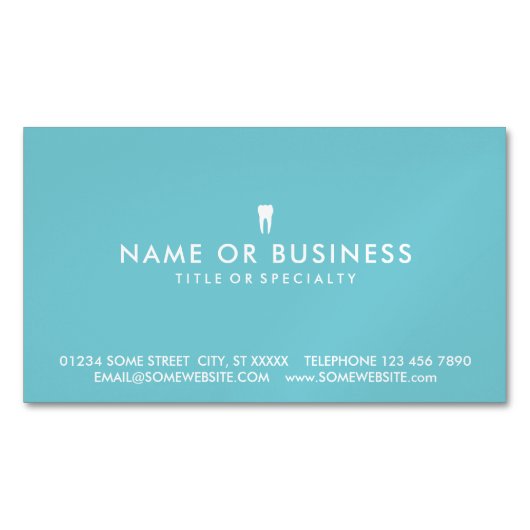 Carte De Visite Magnétique Couleur personnalisable Dentistère simple (devant)