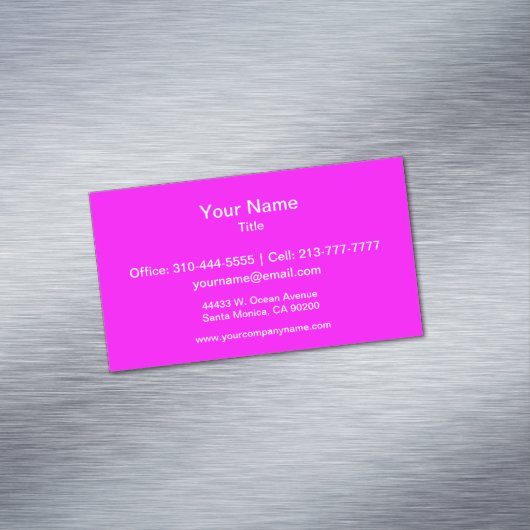 Carte De Visite Magnétique Couleur solide Magenta (In Situ)