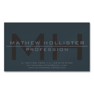 Carte De Visite Magnétique Couleurs monogrammes, profondes et mutées pour hom