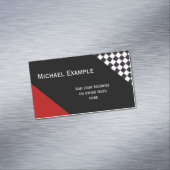Carte De Visite Magnétique Course de voiture / Motif d'échecs + votre backgr. (In Situ)