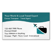 Carte De Visite Magnétique Courtier agent consultant en voyages modernes (devant)