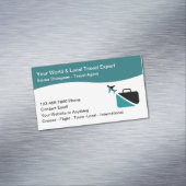 Carte De Visite Magnétique Courtier agent consultant en voyages modernes (In Situ)