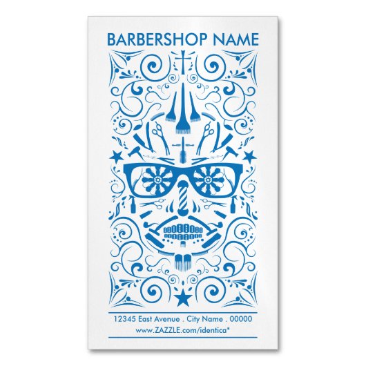 Carte De Visite Magnétique crâne punk barbershop (devant Vertical)
