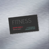 Carte De Visite Magnétique Créative Retro Black Grey Dynamic Personal Trainer (In Situ)