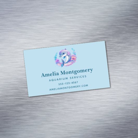 Carte De Visite Magnétique Créature Mer Dauphin Cute (In Situ)