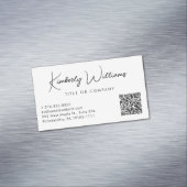 Carte De Visite Magnétique Crème professionnelle de code QR de script minimal (In Situ)