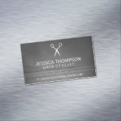 Carte De Visite Magnétique Cuir gris double pointillé (In Situ)