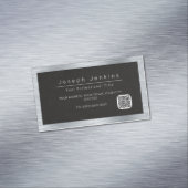 Carte De Visite Magnétique cuir noir plombier et métal argenté (In Situ)