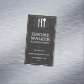 Carte De Visite Magnétique Cuir noir | Sangle pointillé (In Situ)