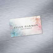 Carte De Visite Magnétique Custom Glitter Blue Opal Stone Background (In Situ)