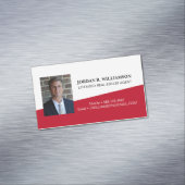Carte De Visite Magnétique Custom Red Immobilier agent contact photo (In Situ)