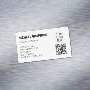 Carte De Visite Magnétique Customisez le logo de votre entreprise Black White