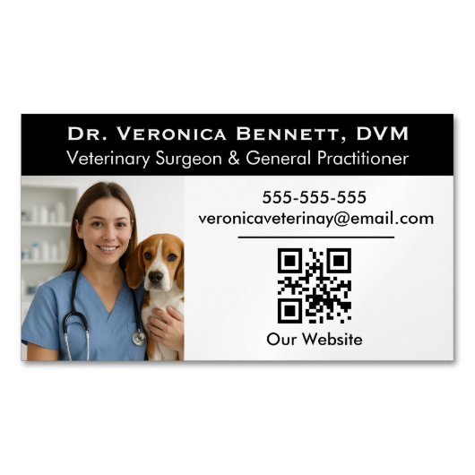 Carte De Visite Magnétique Customizable Veterinary Professional Photo  (devant)