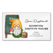 Carte De Visite Magnétique Cute Aquarelle Gnome Enseignant (devant)