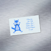 Carte De Visite Magnétique Cute Blue Baby Boy Fox Custom (In Situ)