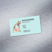 Carte De Visite Magnétique Cute Giraffe Aquarelle Maman & Bébé (In Situ)