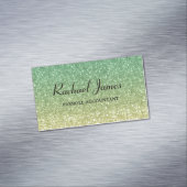 Carte De Visite Magnétique Cute Glittery Green Lime Ombre (In Situ)