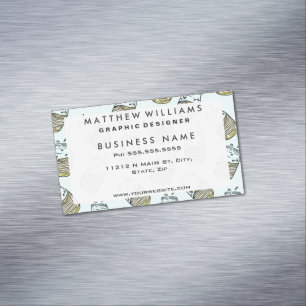 Carte De Visite Magnétique Cute Lemonade Mason Jar Boisson d'été Motif Turq