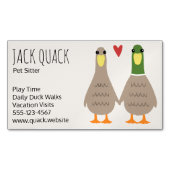 Carte De Visite Magnétique Cute Mallard Canards Couple Poignées | Drôle (devant)