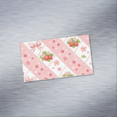 Carte De Visite Magnétique cute strawberry bow floral seamless pattern design (In Situ)
