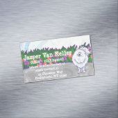 Carte De Visite Magnétique Cute White Pomeranian (In Situ)