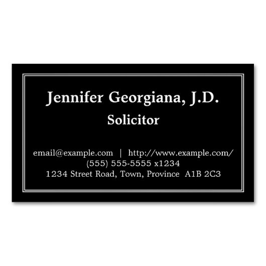 Carte de visite magnétique d'avocat-conseil (devant)