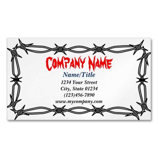 Carte de visite magnétique de barbelé fait sur (devant)