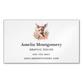 Carte De Visite Magnétique De Beaux Cerfs Entourés De Roses (devant)