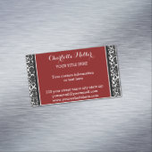 Carte de visite magnétique de damassé noire rouge (In Situ)