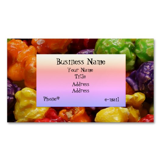 Carte de visite magnétique de maïs éclaté glacé (devant)