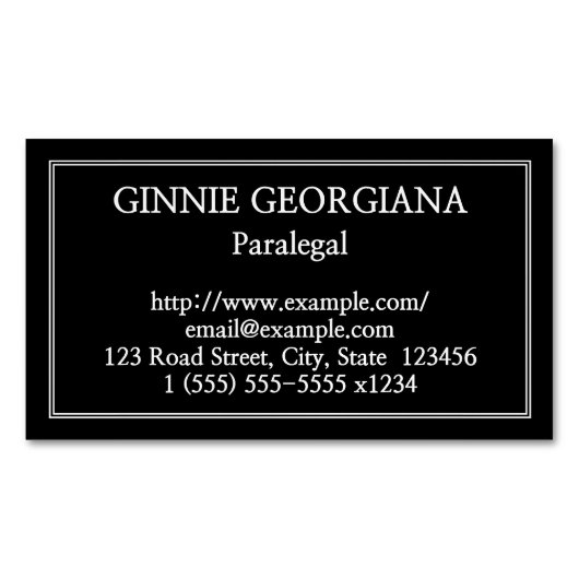 Carte de visite magnétique de paralégal simple (devant)