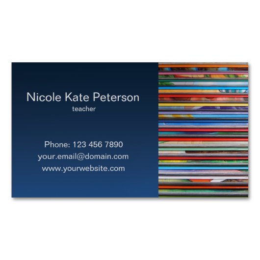 carte de visite magnétique de professeur (devant)