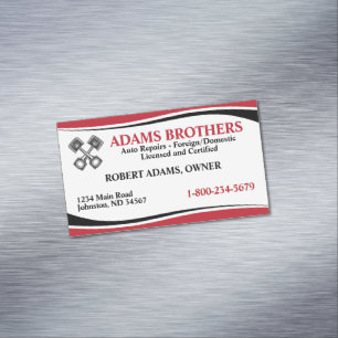 Carte de visite magnétique de réparation automobil