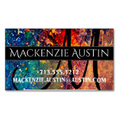 Carte De Visite Magnétique Déchirure psychédélique | Monogramme Abstrait arc- (devant)