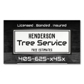 Carte De Visite Magnétique Découpage rustique de l'arbre en bois (devant)